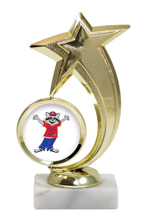 Odyssey of the Mind Gold Shooting Star award with Insert