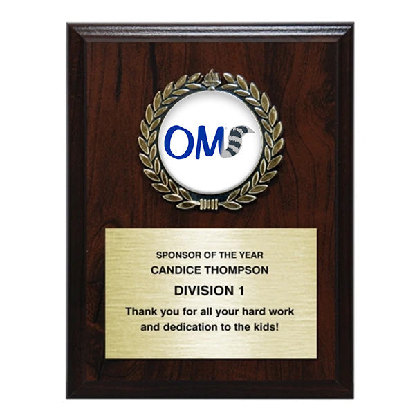 Odyssey of the Mind Medallion Plaque