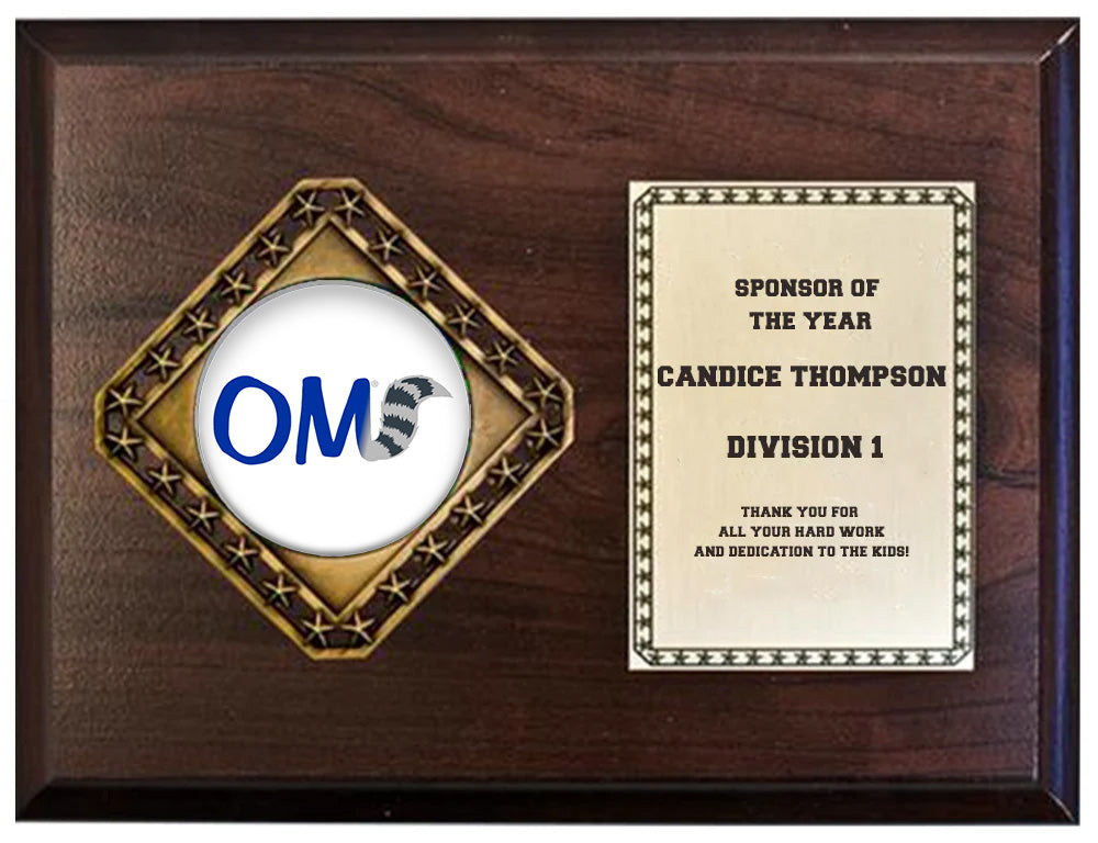 Odyssey of the Mind Horizontal Diamond Medal Plaque