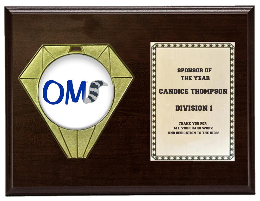 Odyssey of the Mind Horizontal Jewel Medal Plaque
