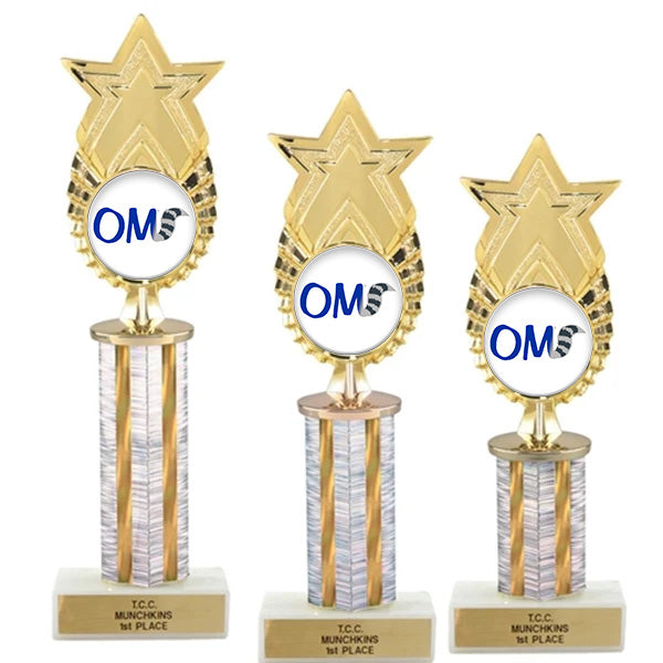 Odyssey of the Mind Star Figure with Round Column on Black Base