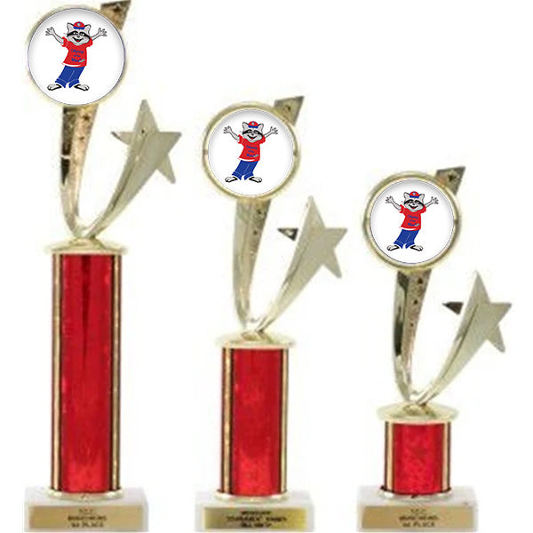 Odyssey of the Mind Shooting Star Spinner Round Column Trophy