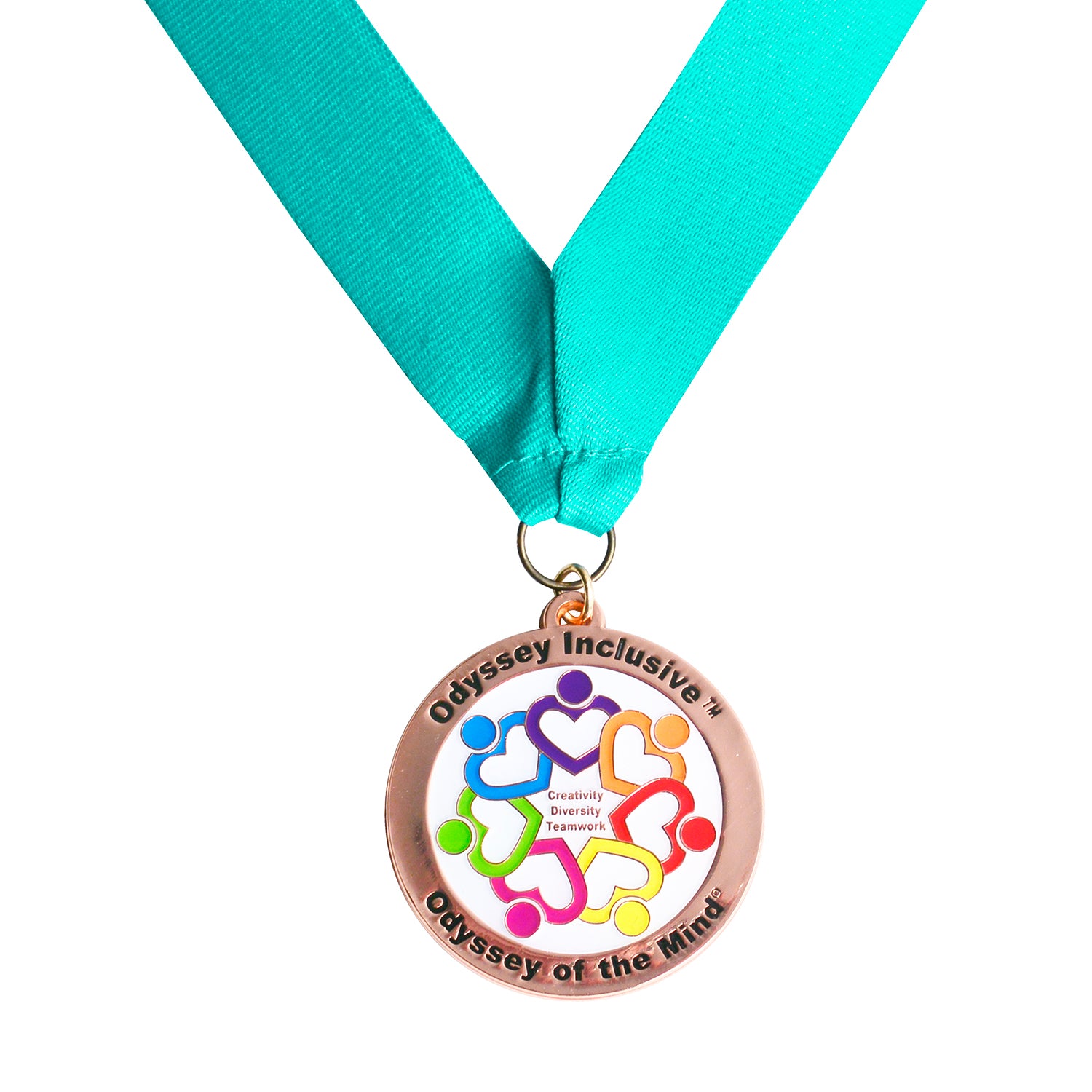 Odyssey of the Mind Inclusive Award Medallion with Teal Ribbon