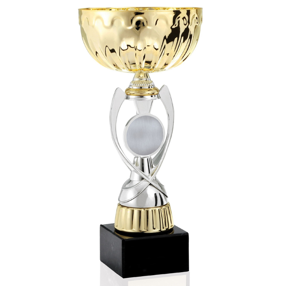 Metal Cup on Marble Base with Insert Holder and Trim