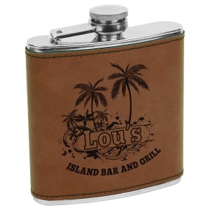 6 Oz Leather Flask