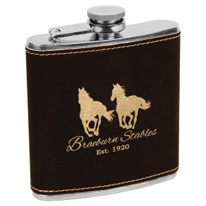 6 Oz Leather Flask