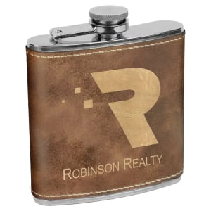 6 Oz Leather Flask