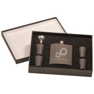 6 Oz Matte Blk Set W/Press Box
