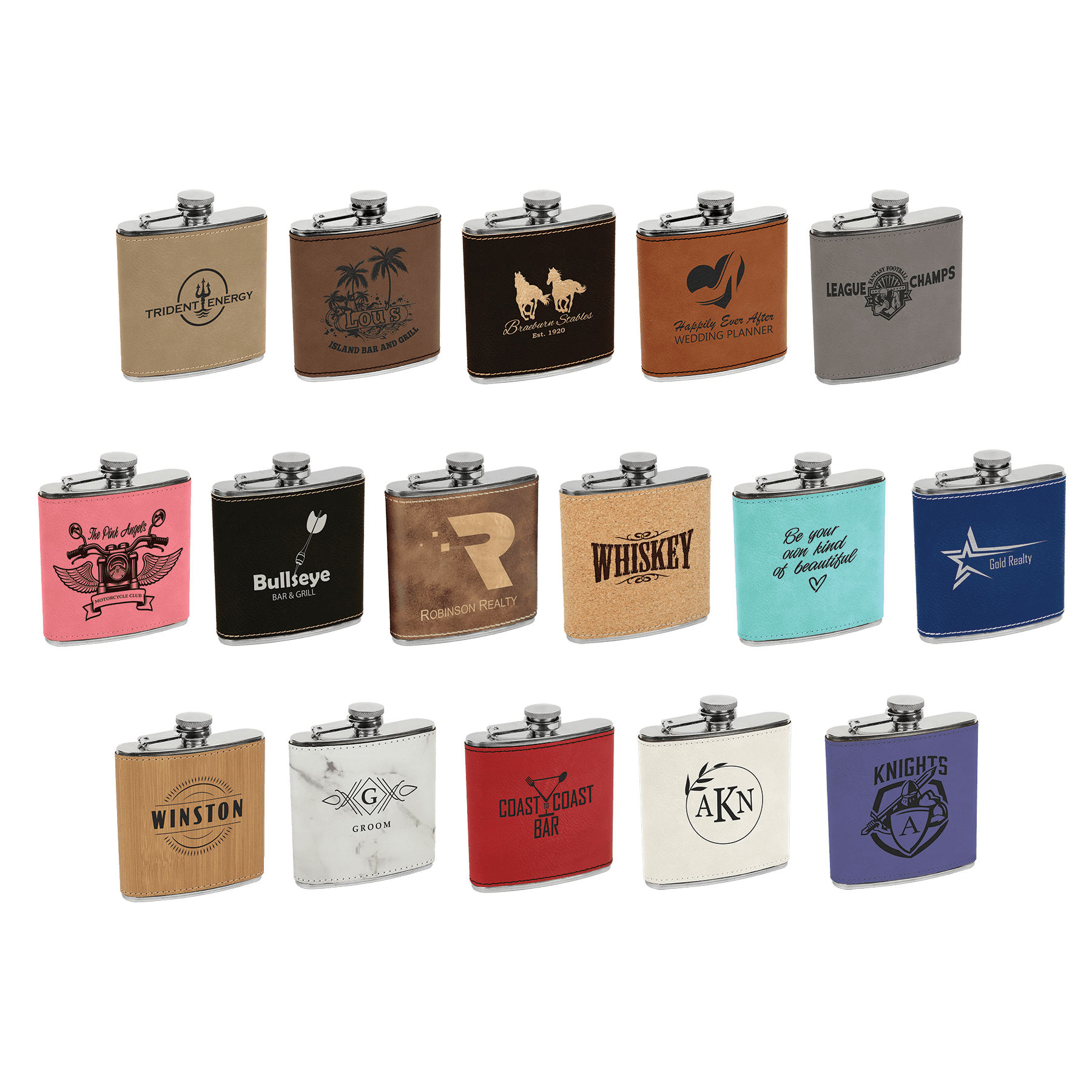 6 Oz Leather Flask