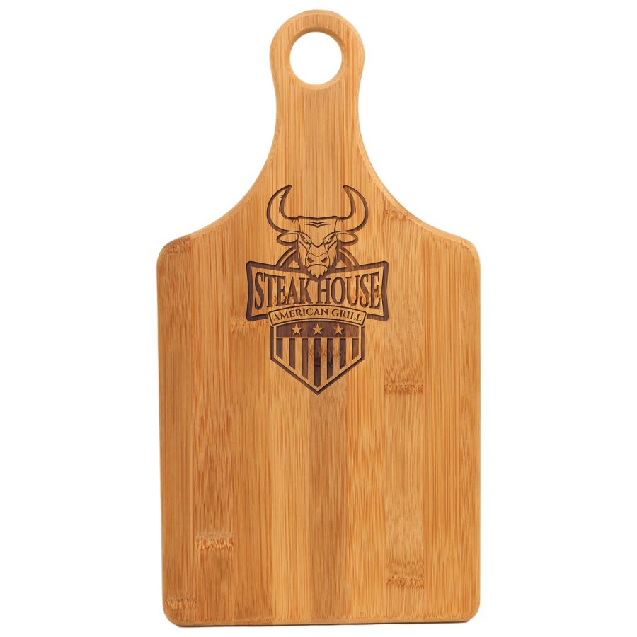 13 1/2" X 7" Bamboo Paddle Shape Cutting Board