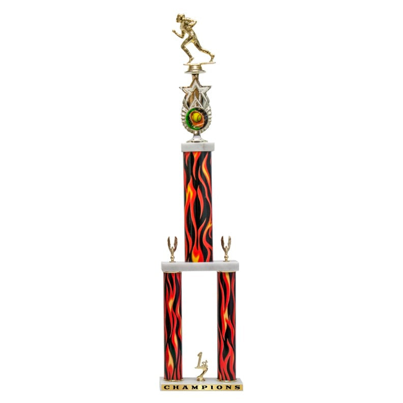 Two Post Team Trophy with Galaxy Spin Riser